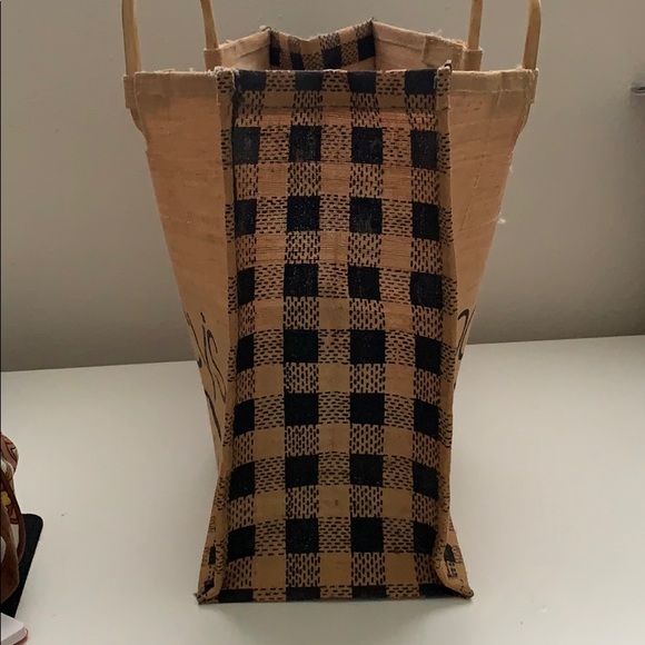 Jute/linoleum Macy's logo tote - Picture 3 of 9